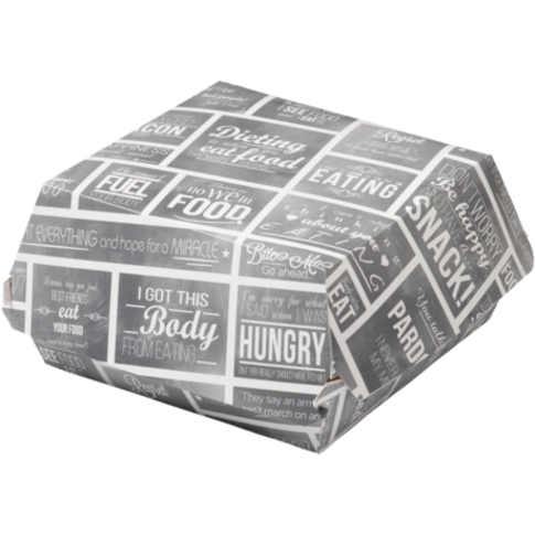 Pubchalk Hamburger bakje karton 115x115x70mm (medium) 100st/krimp