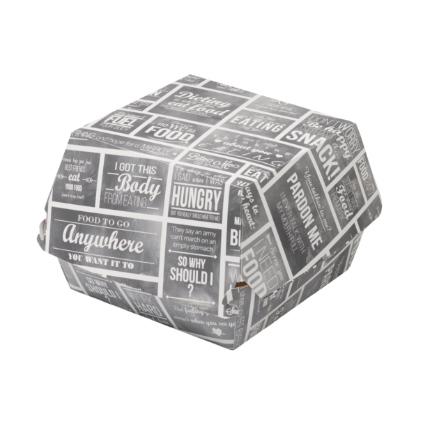 Pubchalk Hamburger bakje karton 120x120x100mm (Large) 100st/krimp..