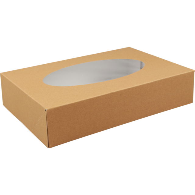 Biodore Cateringdoos Bruin met Venster 36x25x8cm (10st/pak)