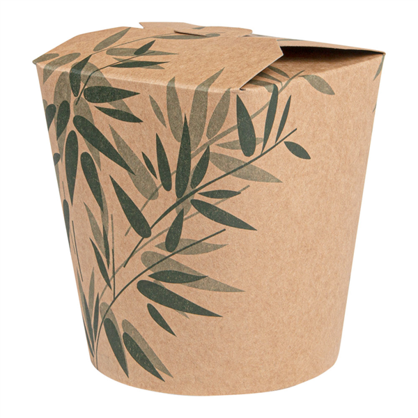 Smart Serve /  Noodle Box 480ml (16oz.) "Feel Green" Kraft 8x9(h)cm 50st/pk