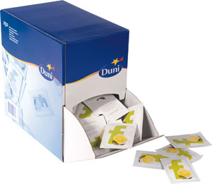 Refreshment towel/wipes box 71x51mm disp. 6x250pcs