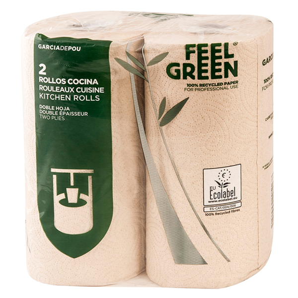 Kitchen Roll "Feel Green" 2-ply  Natural 2 roll/pak (320.60)