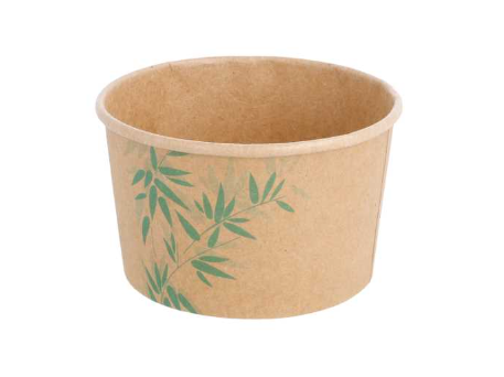 Ice cream cups "feel green" brown kraft 240ml 8oz. (50st/doos)