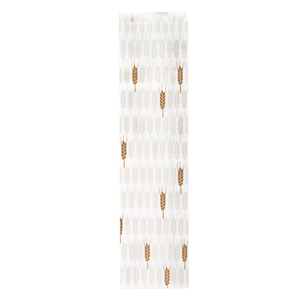 Bread Paper Bag 'Ceres' design 9+3,5x35cm White cellulose 250/pk