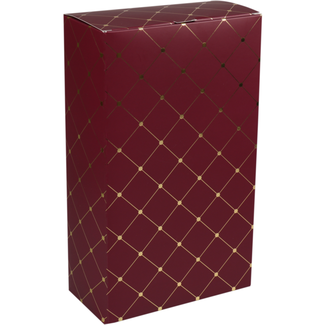 2-fles kokerdoos Carreaux bordeaux/goud (per stuk)