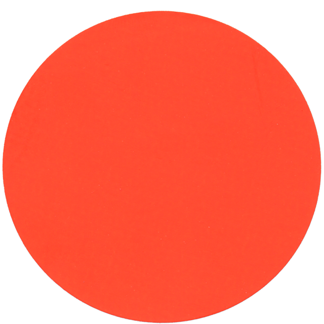 Etiket Rood Fluor Rond 62mm (1500st/rol)