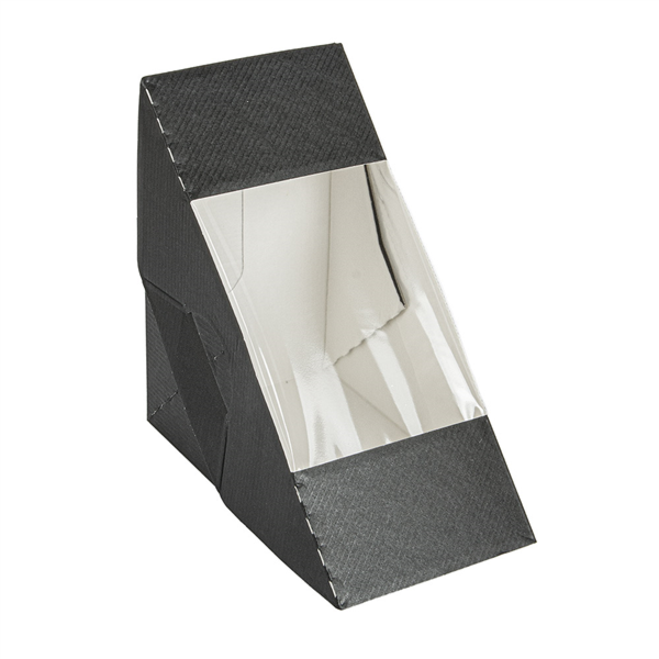 "The Pack" Sandwich Wedge  Boxes with Window 12,4x12,4x7,5cm Black (50st/pack)