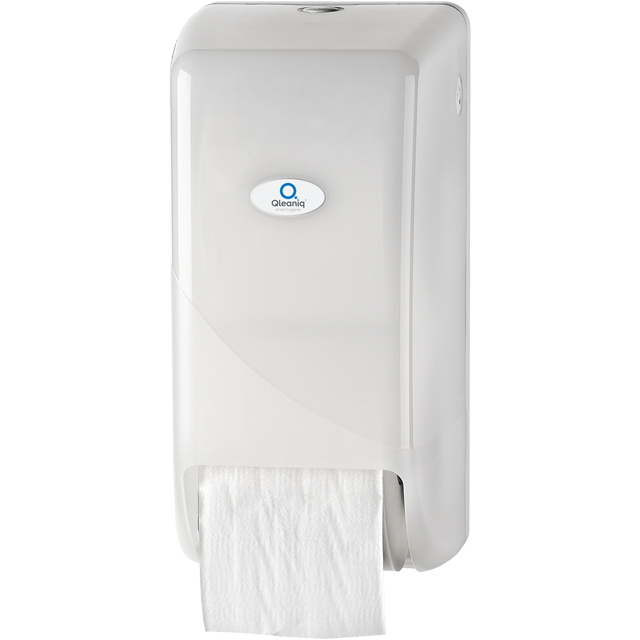 Qleaniq Toiletpapier Dispenser Wit (Geschikt voor toiletpapier 686501 met dop)