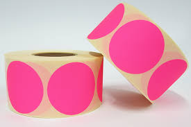 Zelfklevende papieren etiketten 500 st Flour Roze Rond 25 mm