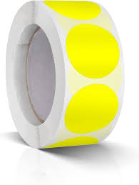 Zelfklevende papieren etiketten 500 st Geel Rond / Circle Yellow 25 mm