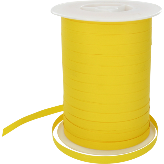 Krullint paper-look geel 7mm x 250mtr (per spoel)