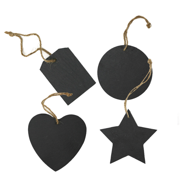 Blackboard tags Black (4st/pak)