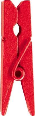 Knijper 3,5x1cm Rood Hout (24st/pak)