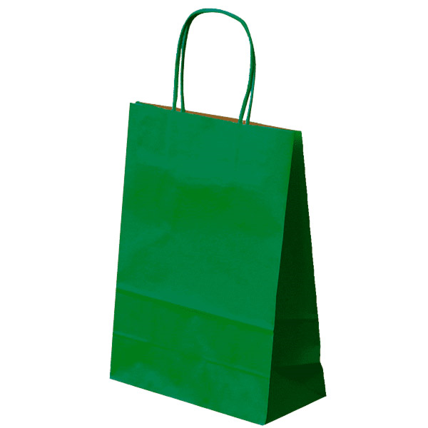 SOS Bags with Handles 20+10x29cm Green Kraft (250st/doos)