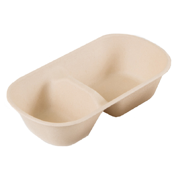 Lunch Box Bionic 2 Compartment Natural Bamboo 500/cs