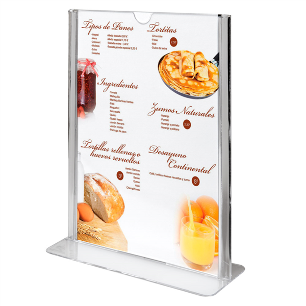 Tabletop Menu Holders 7,4x10,5cm Clear PS (per stuk)