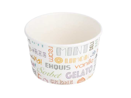 Ice-Cream Tubs "Parole" 240ml (8oz) White Cardboard (50st/pak)