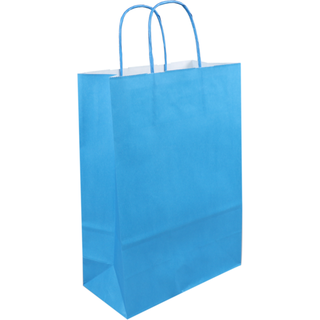 Papieren draagtas 24+11x33cm Sky Blauw (50st/pak)