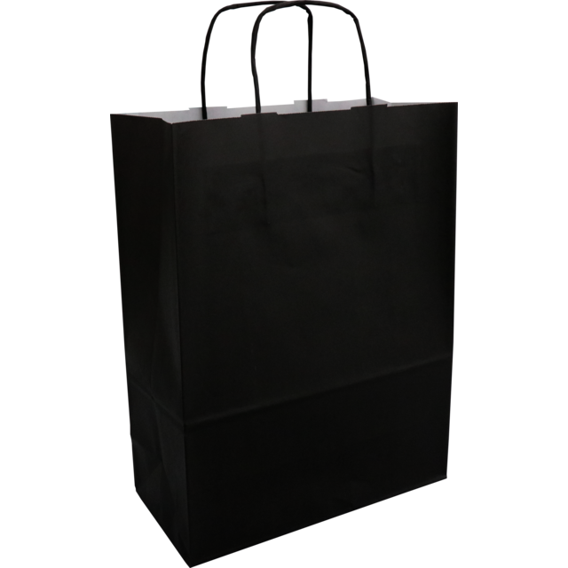 Papieren draagtas 26/12x35cm Zwart (100st/doos)