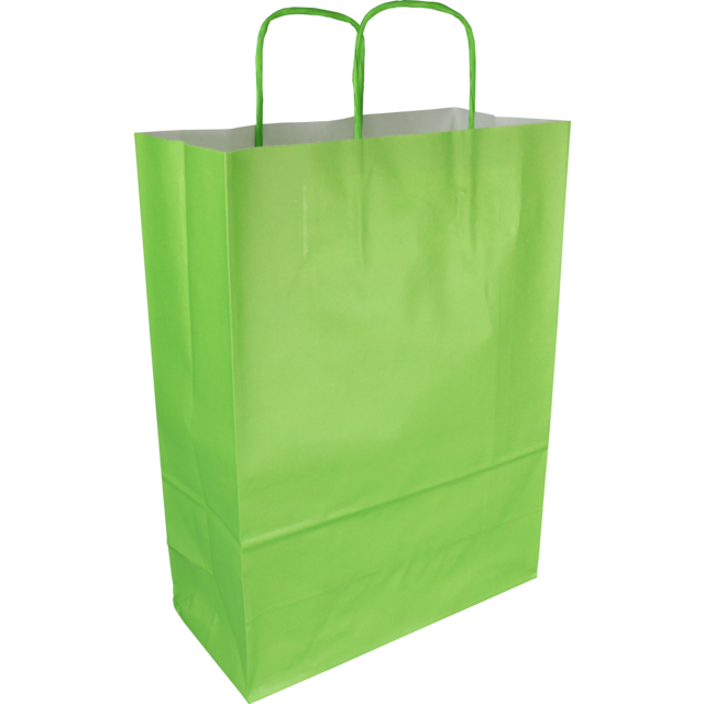Papieren draagtas 24/11x33cm groen (50st/pak)