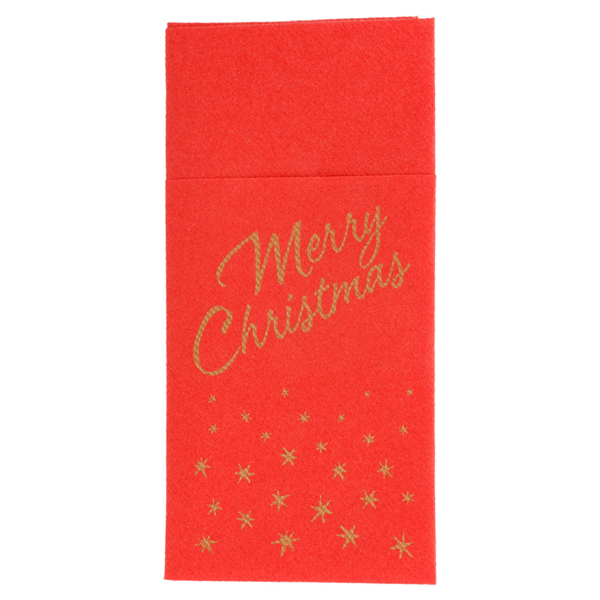 Airlaid Napkins Kangaroo "Merry Christmas" 40x40cm 1/8-fold Red (700st/doos)