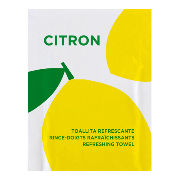 Refreshing Wipes "Citron" 6x8cm White Cellulose (500st/pak)