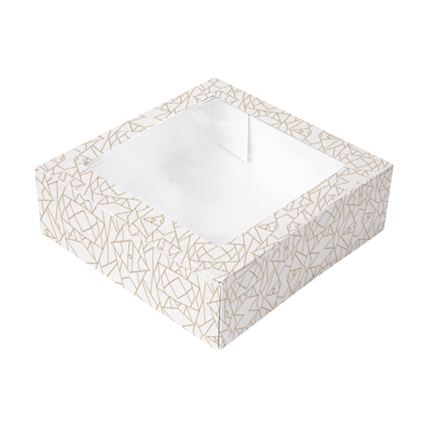 Cake Boxes w/window The Pack Deco 26x26x8cm White (50st/pak)
