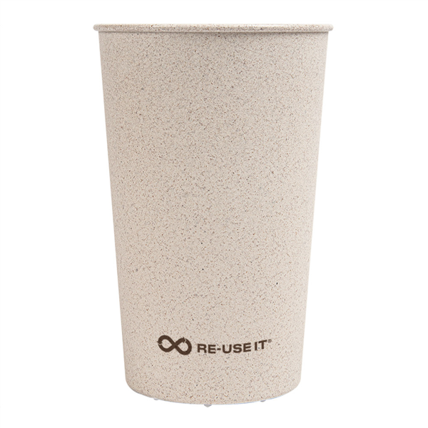 Reusable Glasses 330ml Diam. 7,5x11,5cm Natural Rice Husk Biocomposite per piece
