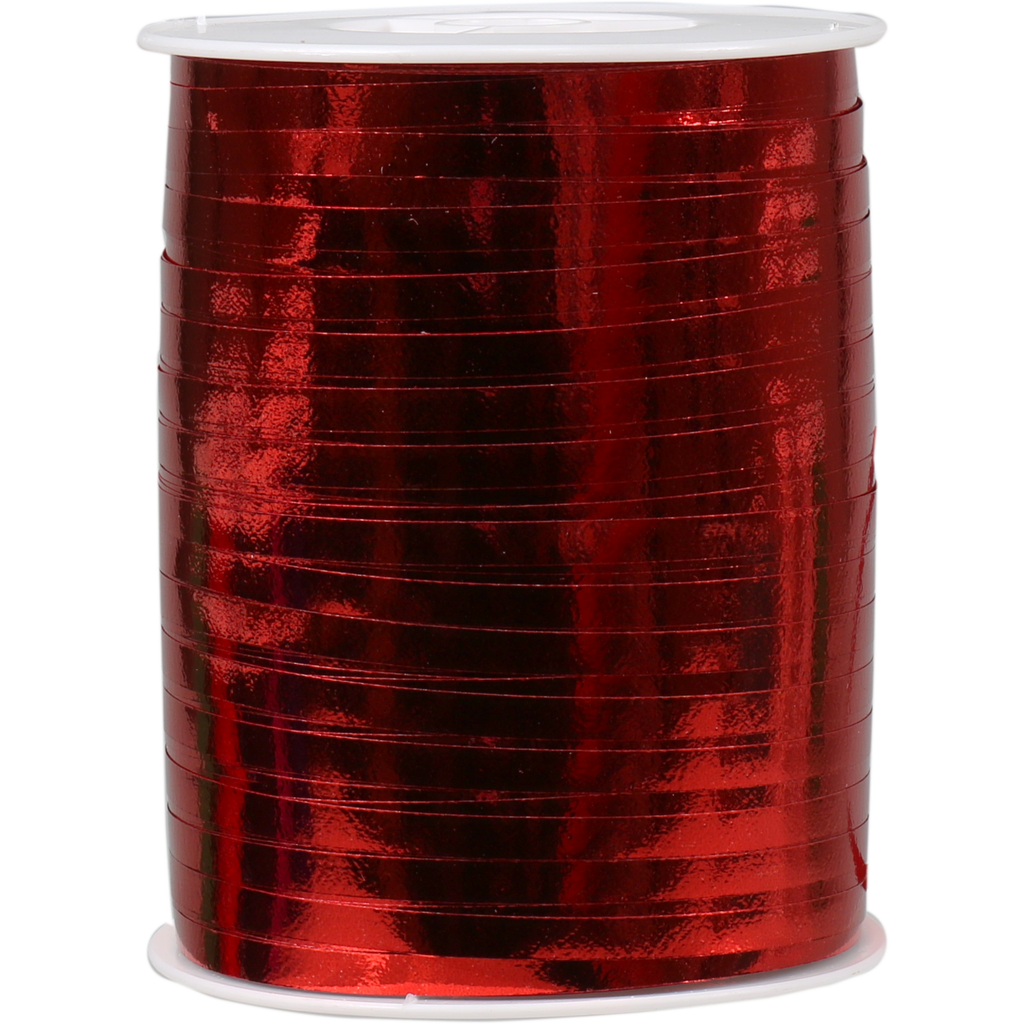 Krullint metallic Rood 4,8mm x 500y (per spoel)