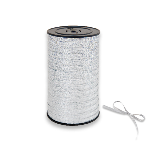 "Glittex" 5mm x 50mtr Silver PP (per spoel)