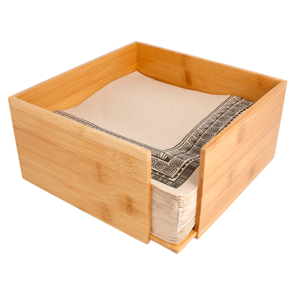 Napkin holder 21x21x10cm Natural Bamboo (per stuk)