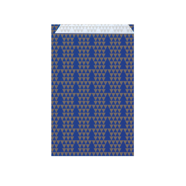 Flat Bags Christmas Trees 12+5x18cm Blue Cellulose (250st/doos)