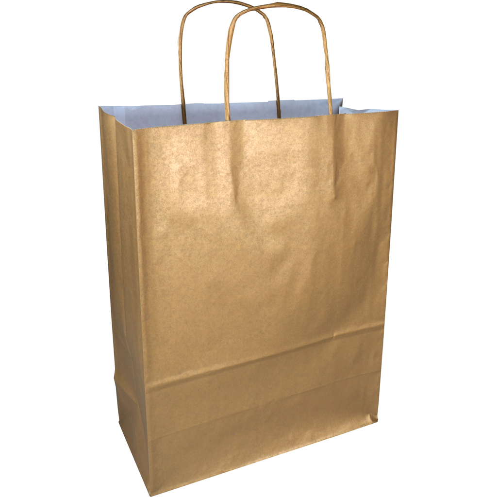 Papieren draagtas Goud 26/12x35cm (50st/krimp)