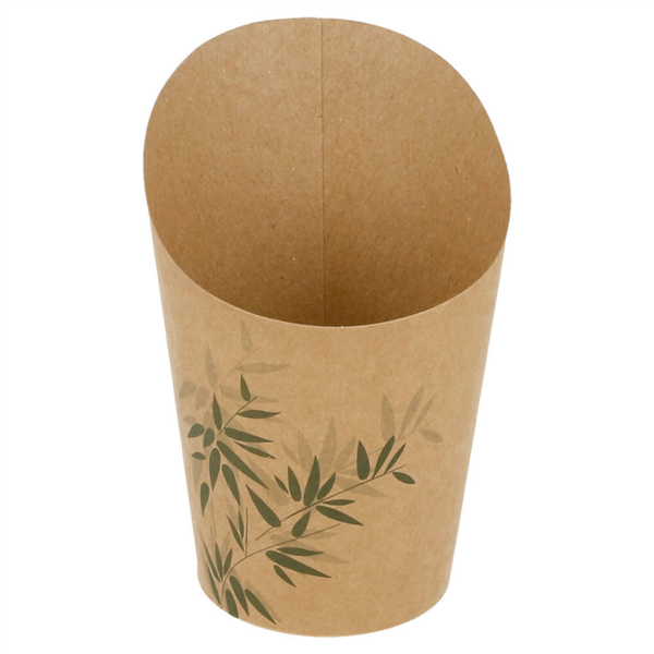 Open Cups Chips "Feel Green" 9oz/270ml Brown Cardboard (100st/pak)