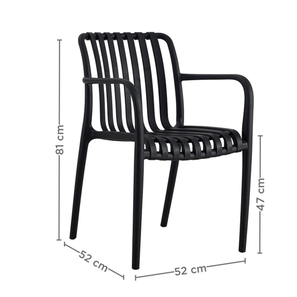 Stackable Chair "Supre-Tek" 52x52x81cm Black PP (per stuk)