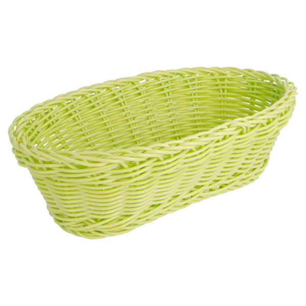Elongated Baskets Imitation Wicker 23+9x38cm Aniseed Green PP (per stuk)