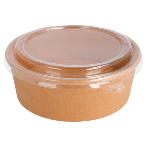 Combo Salad Bowl +PET lid 1300ml Natural Kraft (25st/pak)