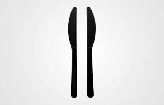 Biodegradable Vegetable Fiber Knife Black 17cm (25st/pak)