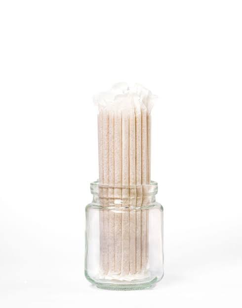Biodegradable Vegetable Fiber Straw WRAPPED 21cmx7mm (100st/pak)