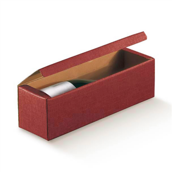 1-fles wijndoos 34x9x9cm Burgundy Cardboard (per stuk)