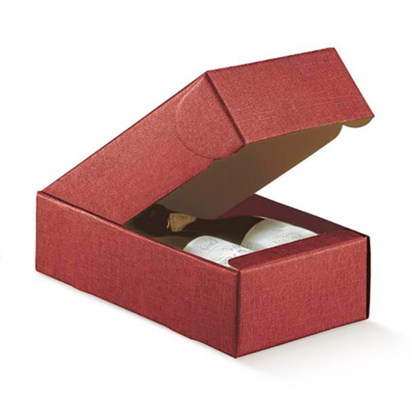2-fles wijndoos 34x18,5x9cm Burgundy Cardboard (per stuk)
