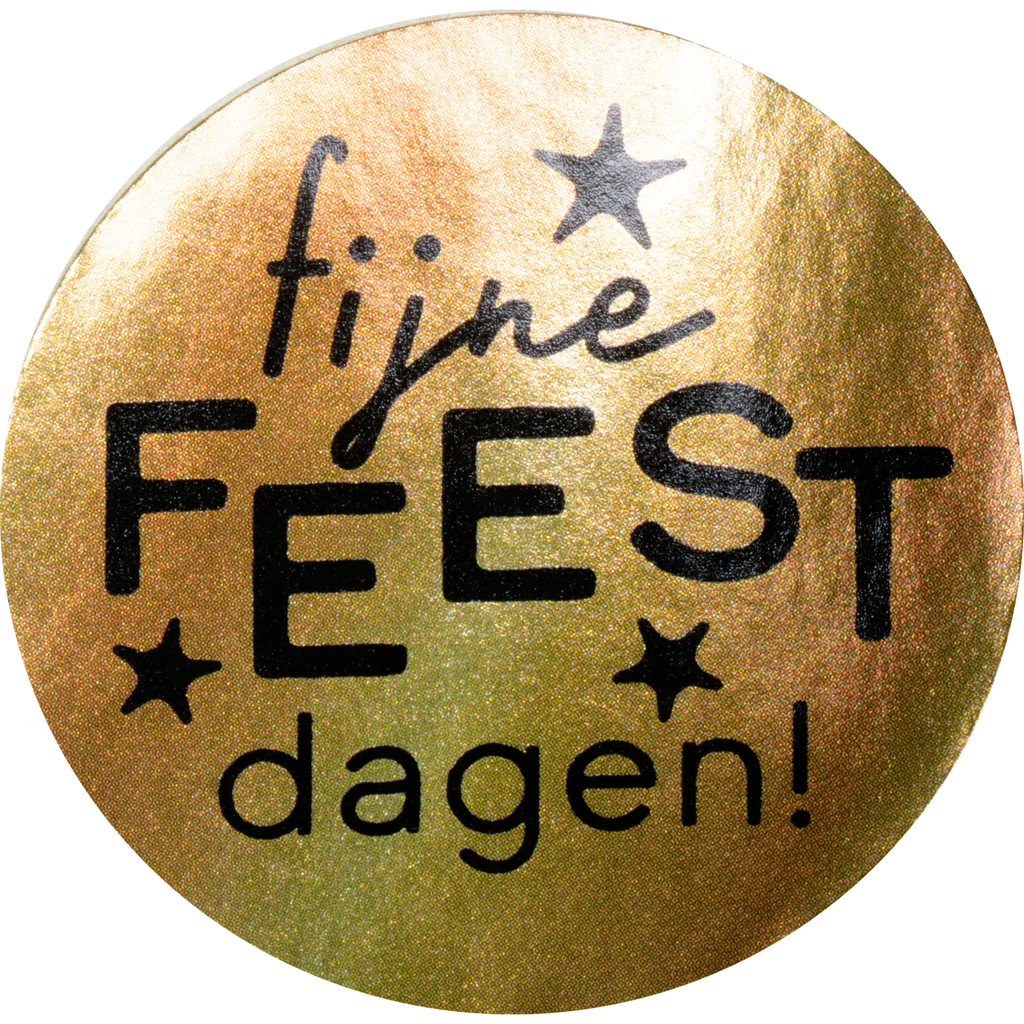 Etiket Zwart/Goud Fijne Feestdagen (500st/rol)
