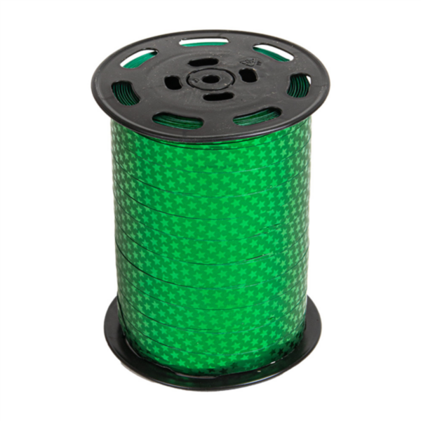 Ribbon 10mm x 225mtr Green "Miroir Stars" (per rol)