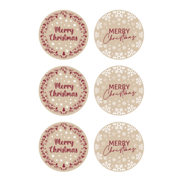 10 sheets (6 st) Labels Assorted Vinyl "Merry Christmas"