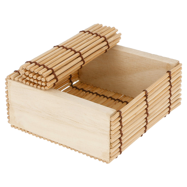Small sushi boxes 8,5x8,5x4cm Natural Bamboo per stuk