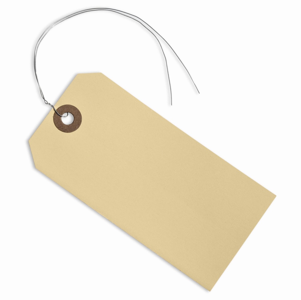 Hang etiket Wired Tags Stungs / Shipping Tags  Manila #2 1000 st/ds  3-3/4" x 1-7/8"