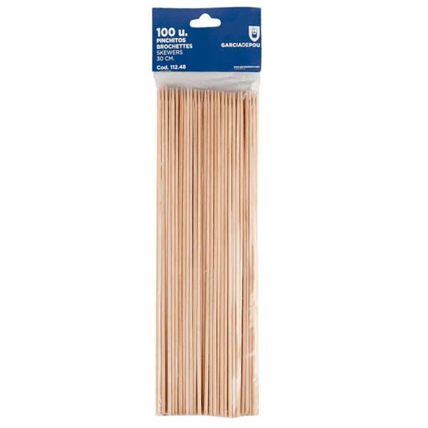 Saté stokjes / Skewer bamboe prikker 30cm/12" (100st/pak)