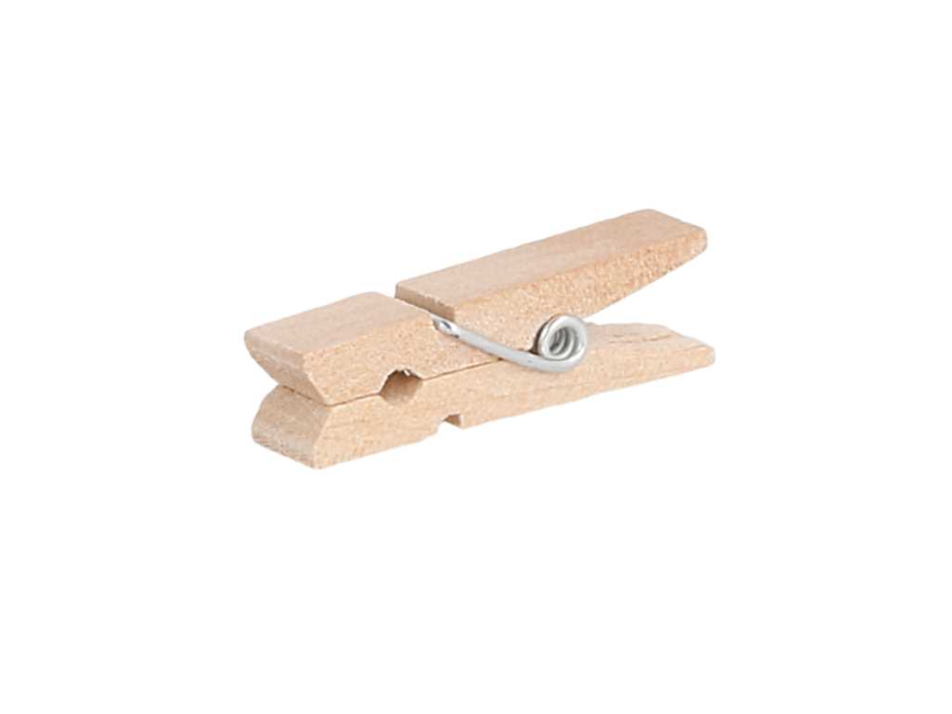 Mini Tongs (Knijper) 3,5cm Natural Wood 100/pk