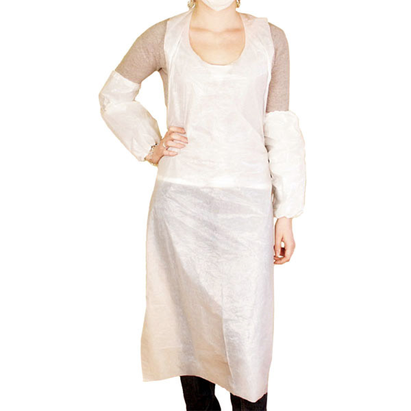 Polyethylene aprons white / Wegwerp schort wit (100st/pak)