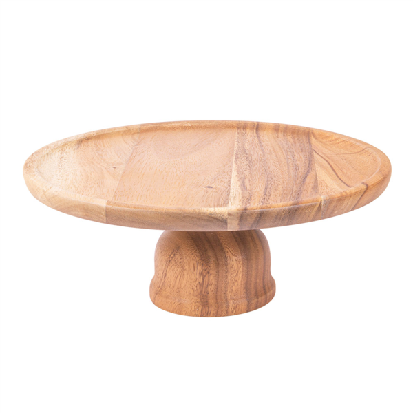 Stolp / Wooden base with cylindrical clear cover 33cm diameter. (Per stuk)